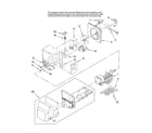 Amana AFI2538AEW12 motor and ice container parts diagram