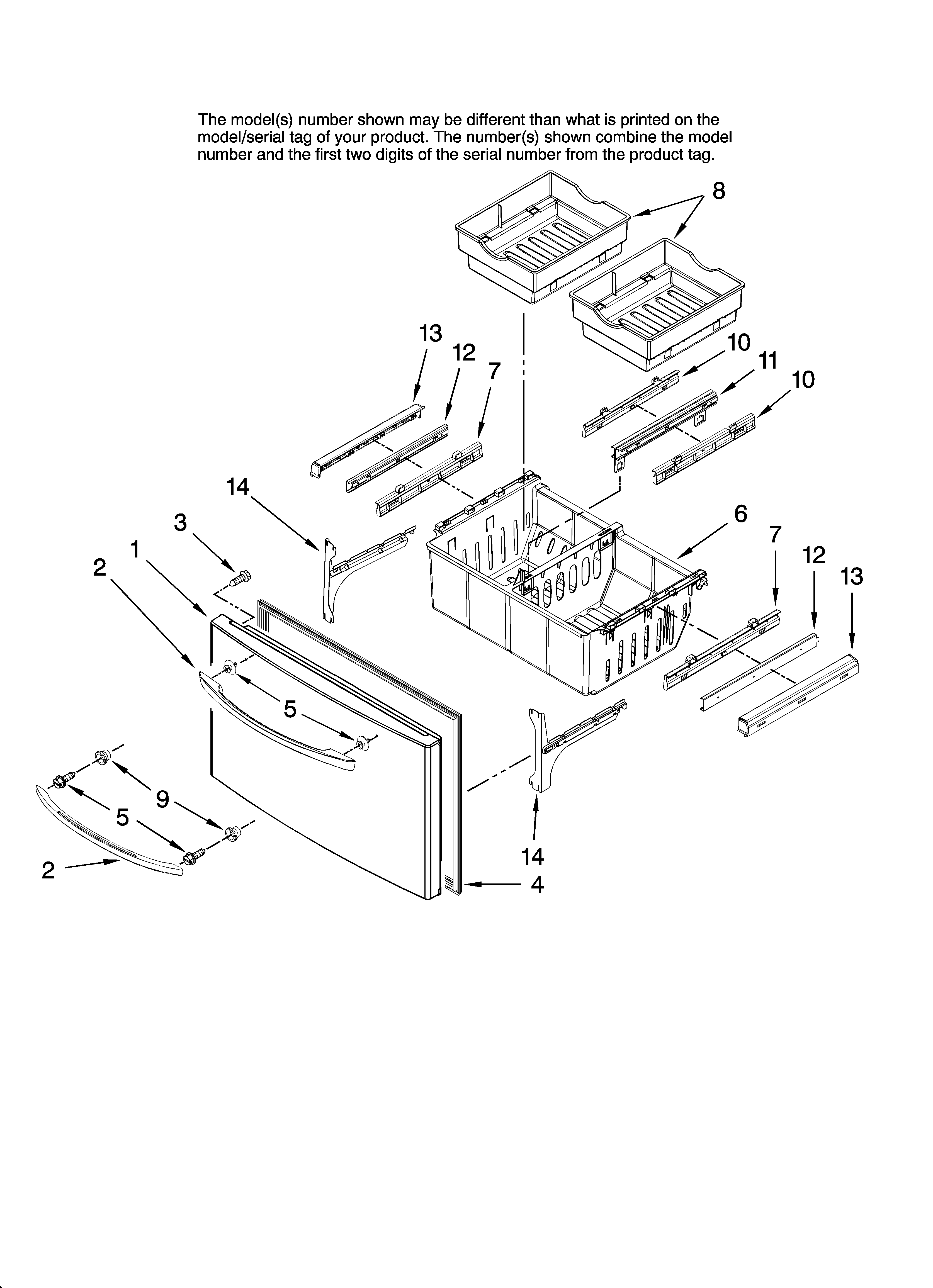 Freezer door parts