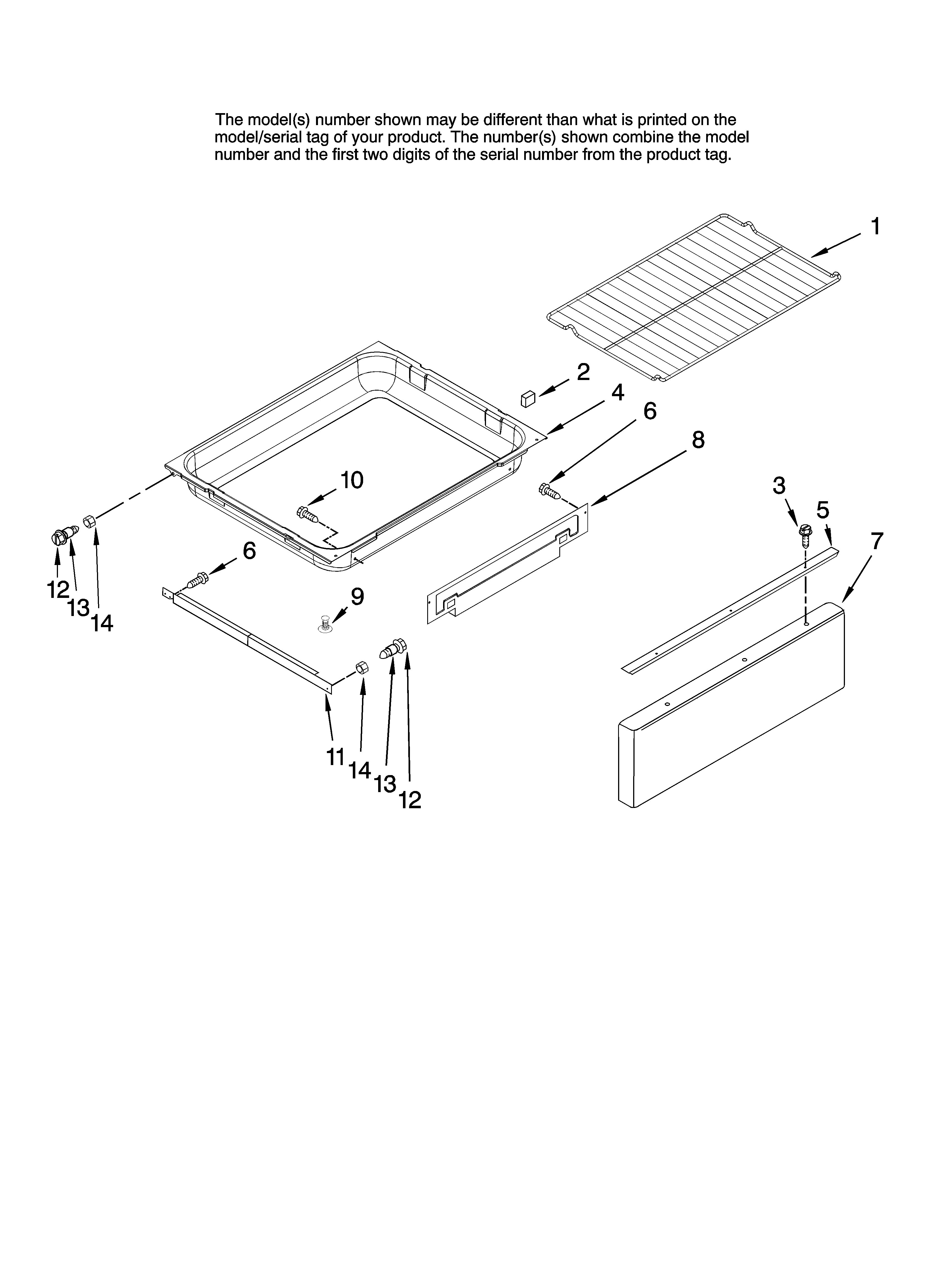 Drawer and rack parts, optional parts (not included)