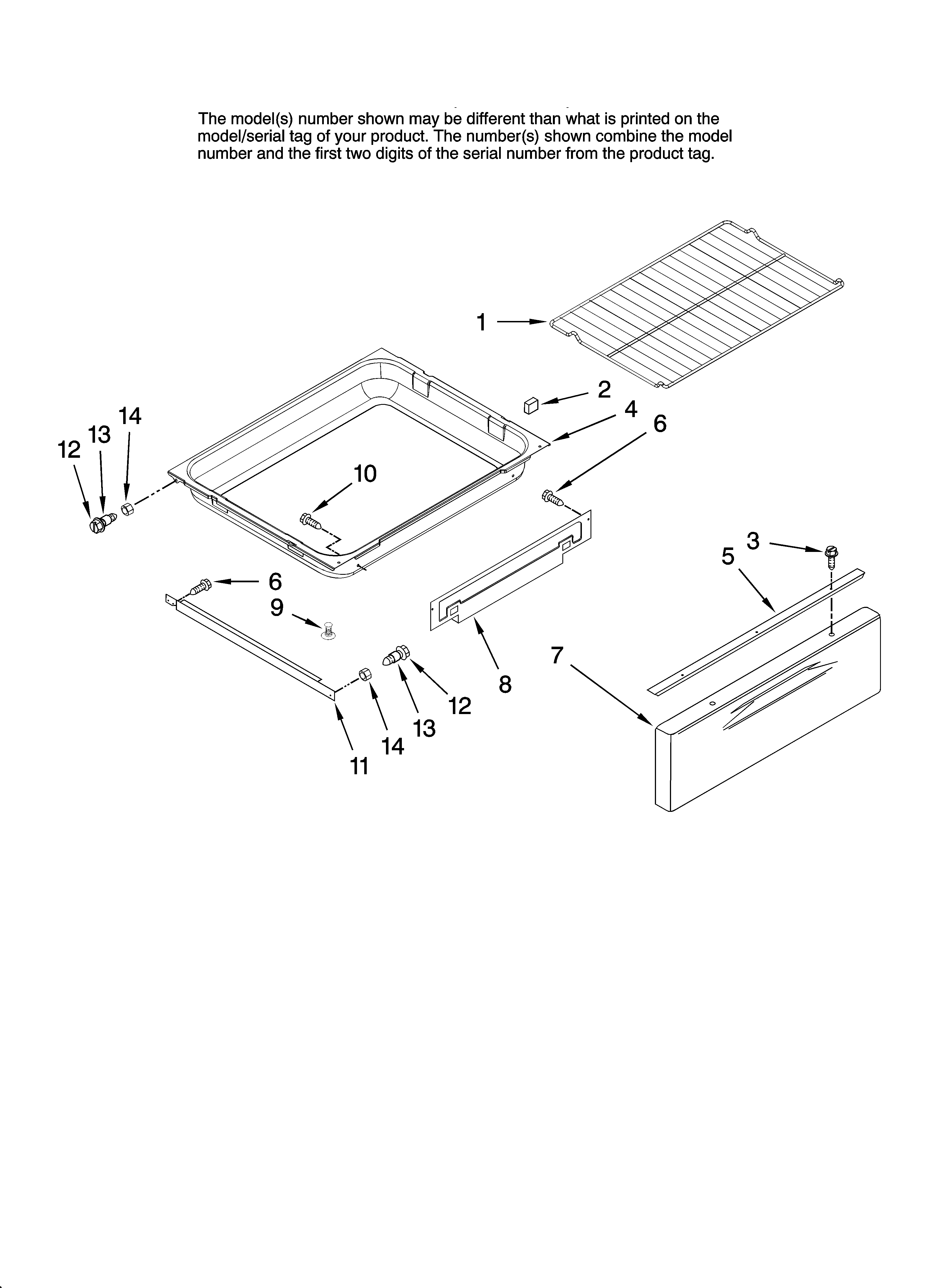 Drawer and rack parts, optional parts (not included)