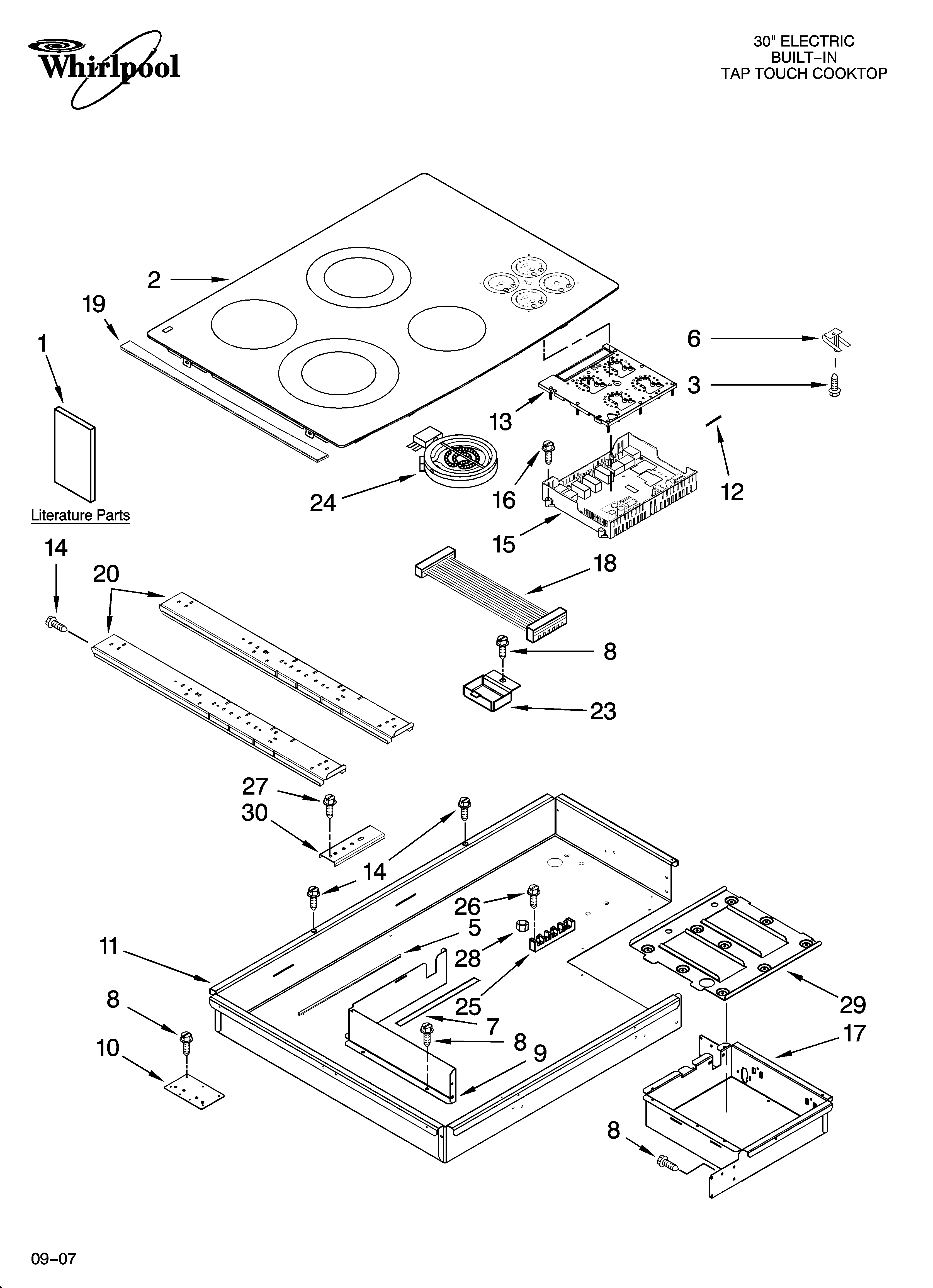 Cooktop parts, optional parts (not included)