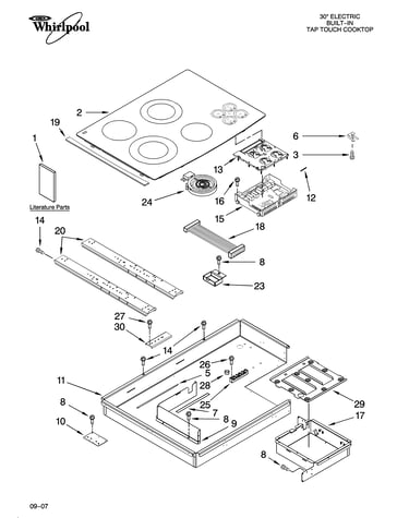 Cooktop parts, optional parts (not included)