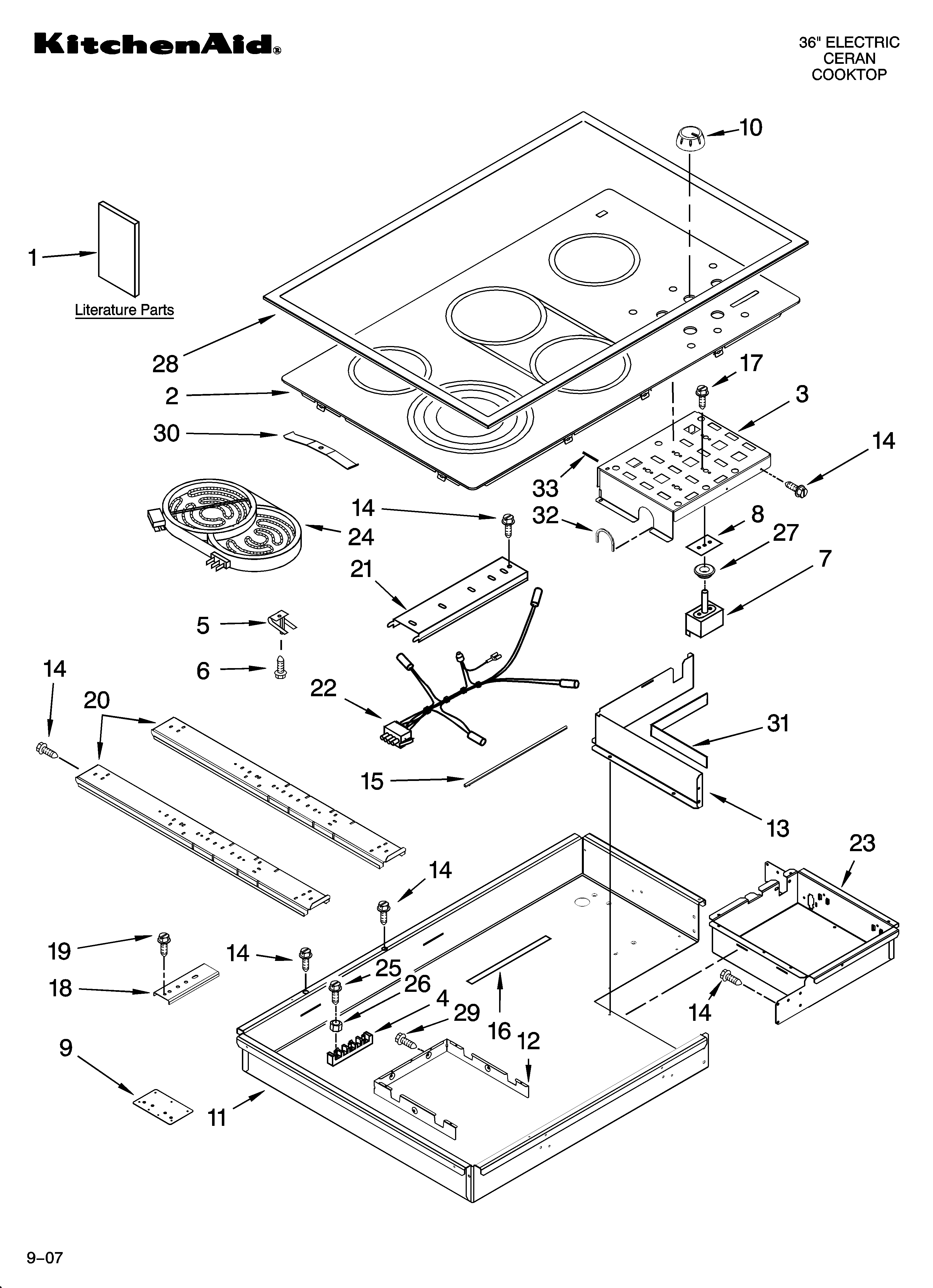 Cooktop parts, optional parts