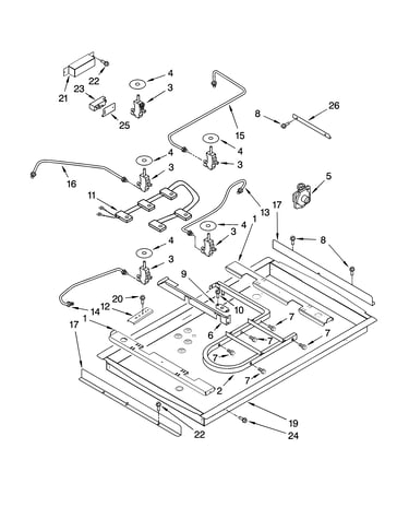 Burner box, gas valves, and switches, optional parts