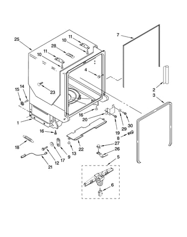 Tub and frame parts