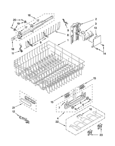 Upper rack and track parts