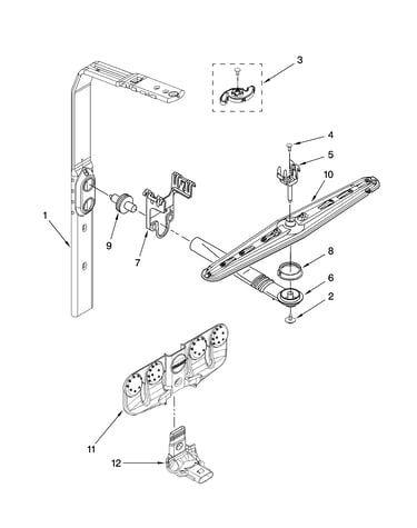 Upper wash and rinse parts