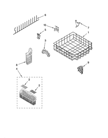 Lower rack parts, optional parts (not included)