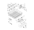 KitchenAid KUDS03STWH1 upper rack and track parts diagram
