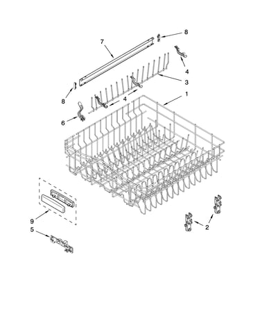 Upper rack and track parts