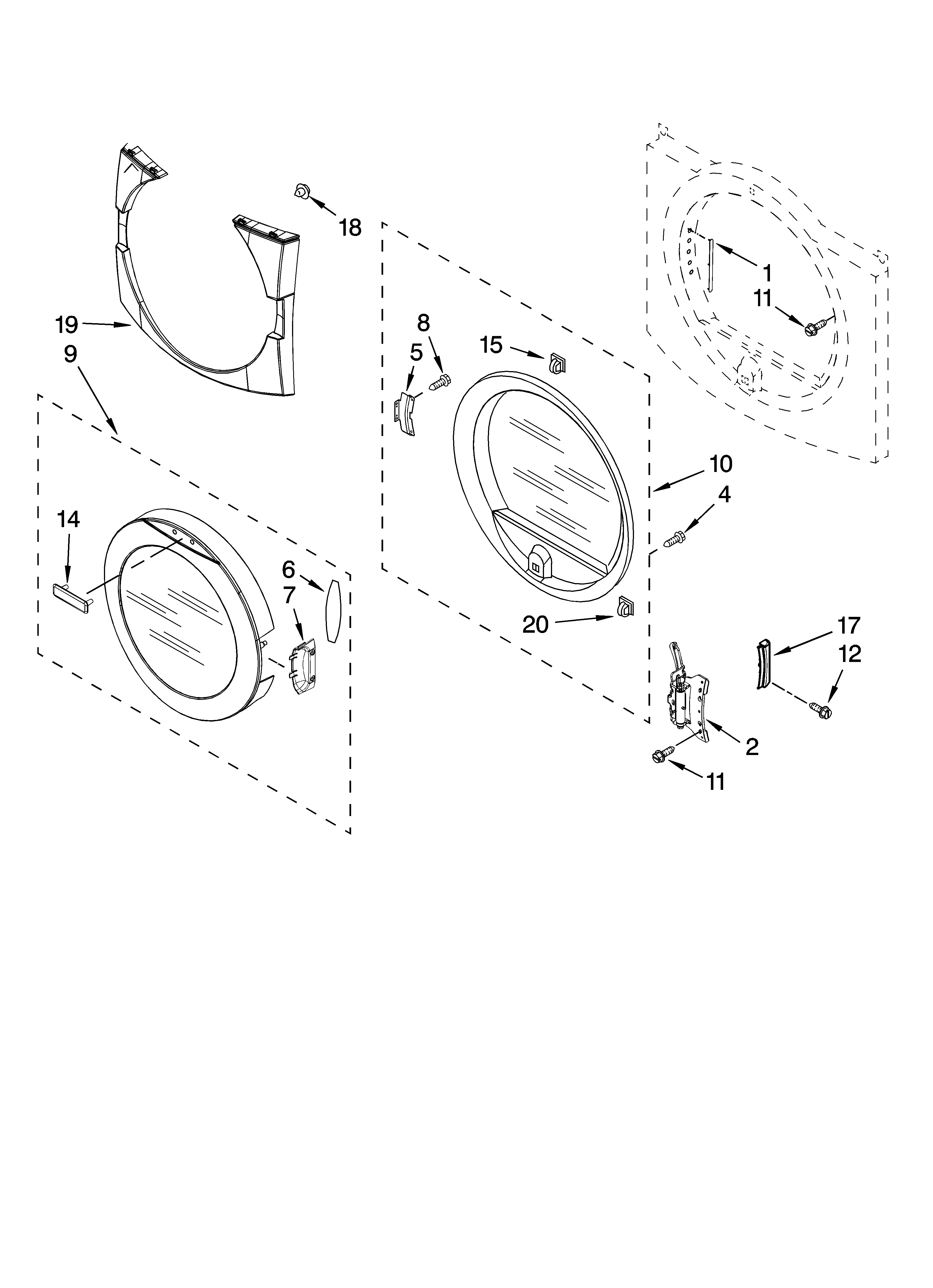Door parts, optional parts (not included)