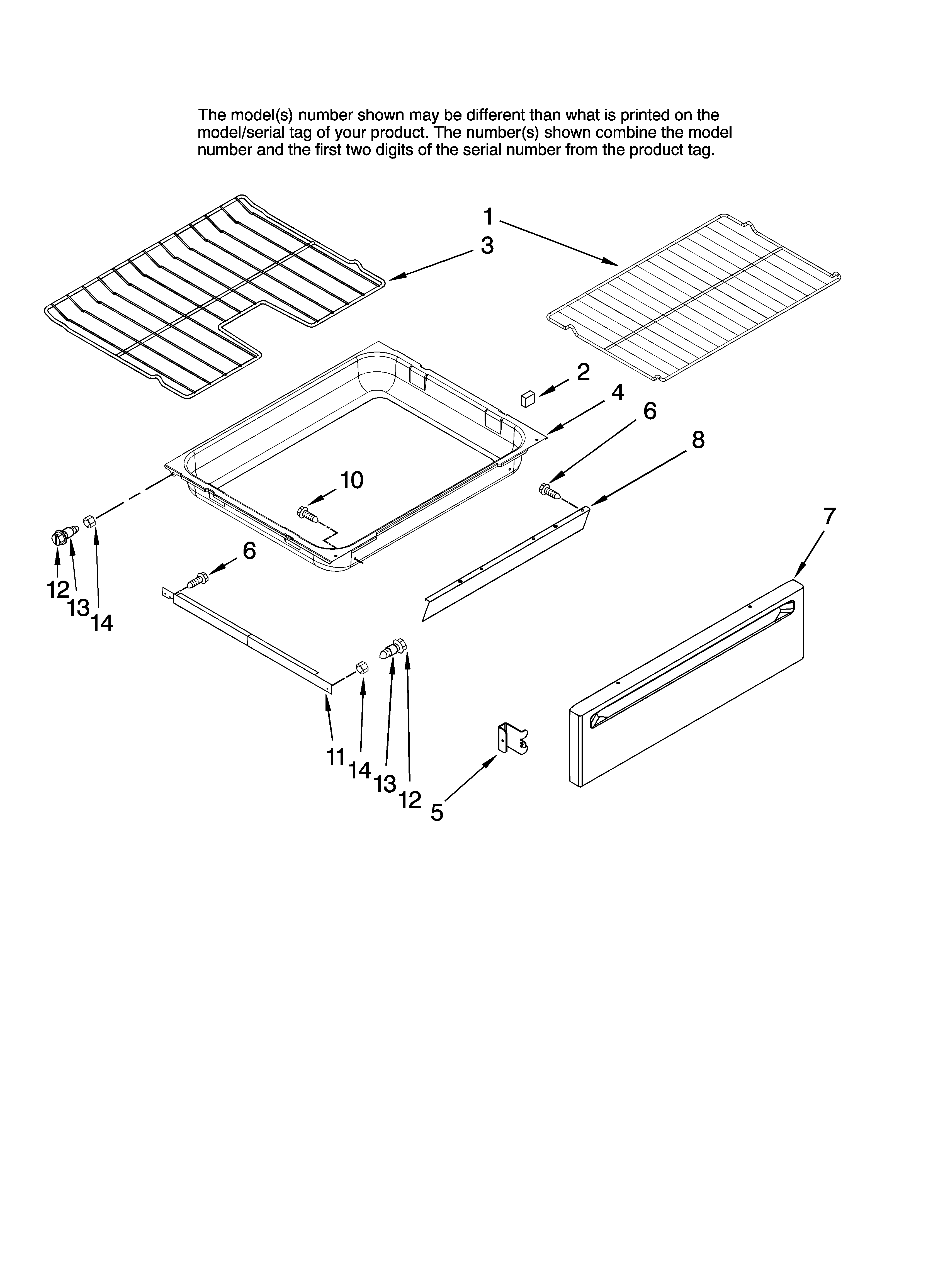 Drawer and rack parts, optional parts (not included)