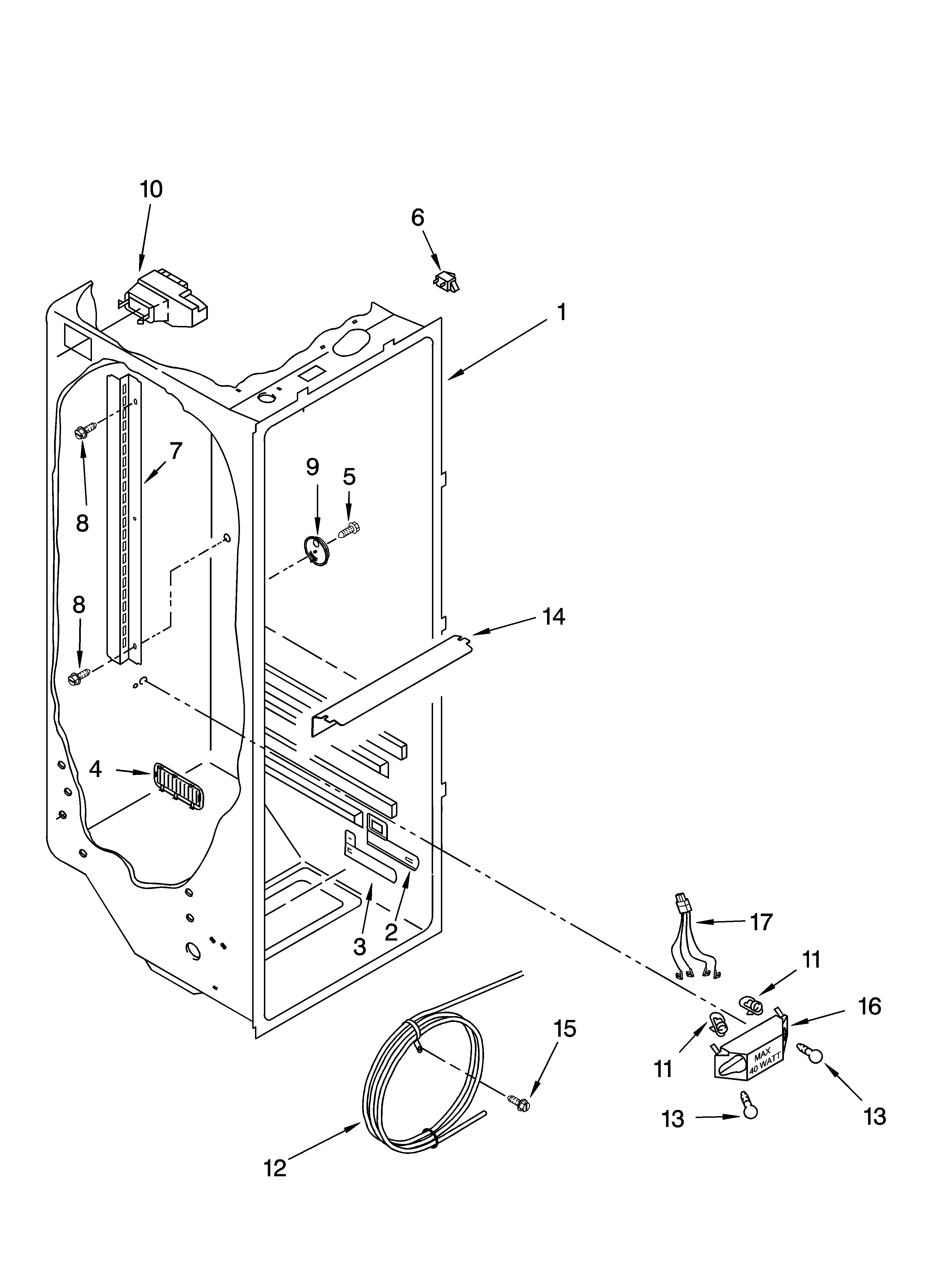 Refrigerator liner parts