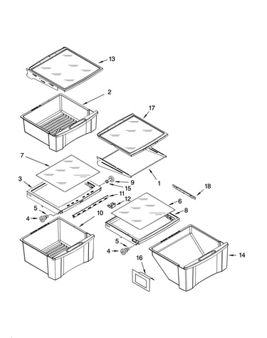 Refrigerator shelf parts