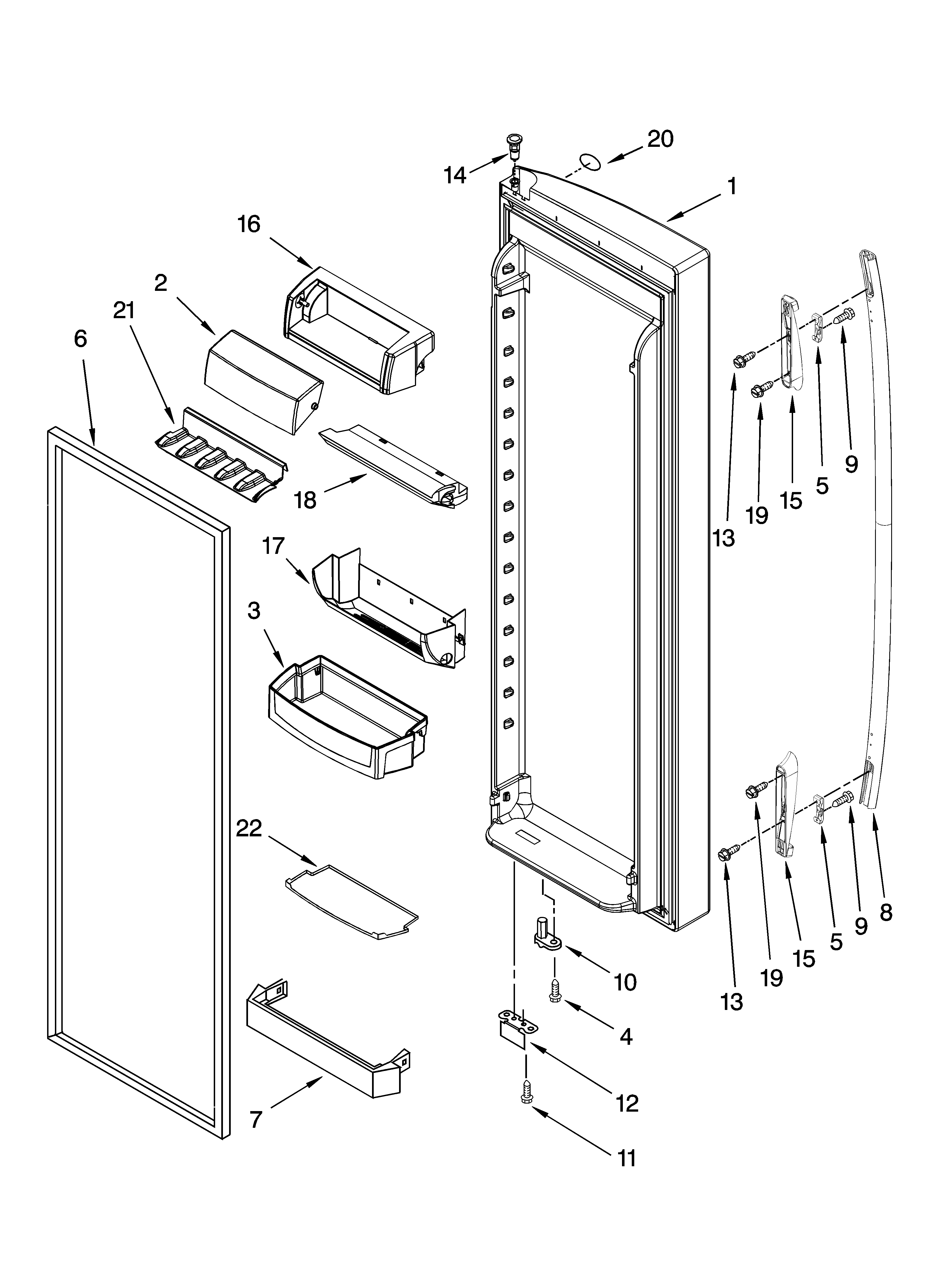 Refrigerator door parts