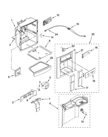Dispenser front parts