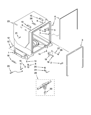 Tub and frame parts