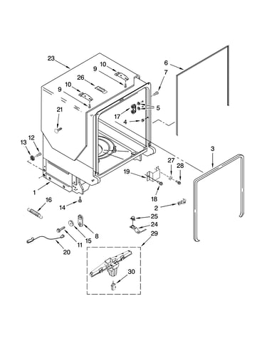 Tub and frame parts