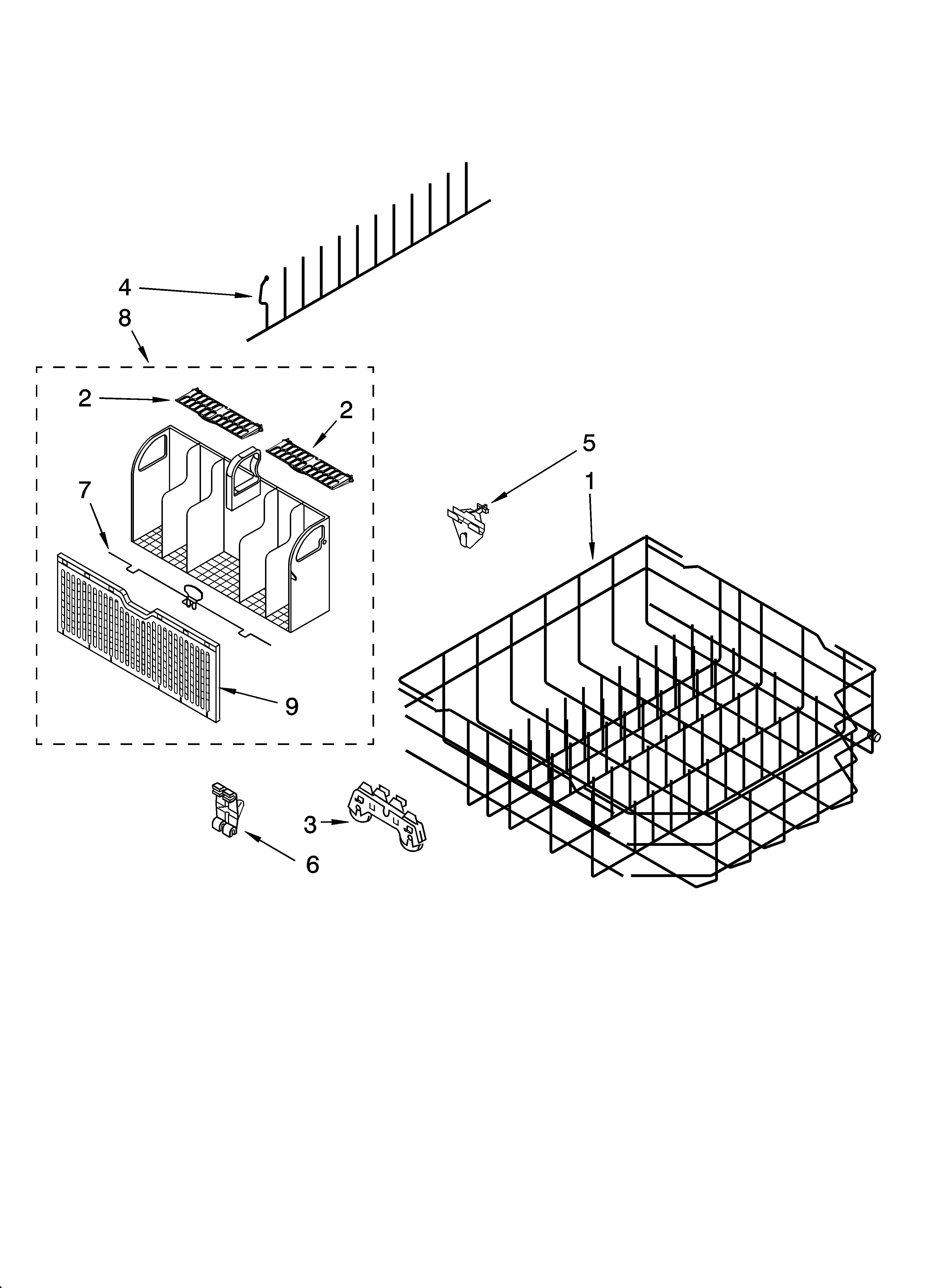 LOWER RACK PARTS, OPTIONAL PARTS (NOT INCLUDED)