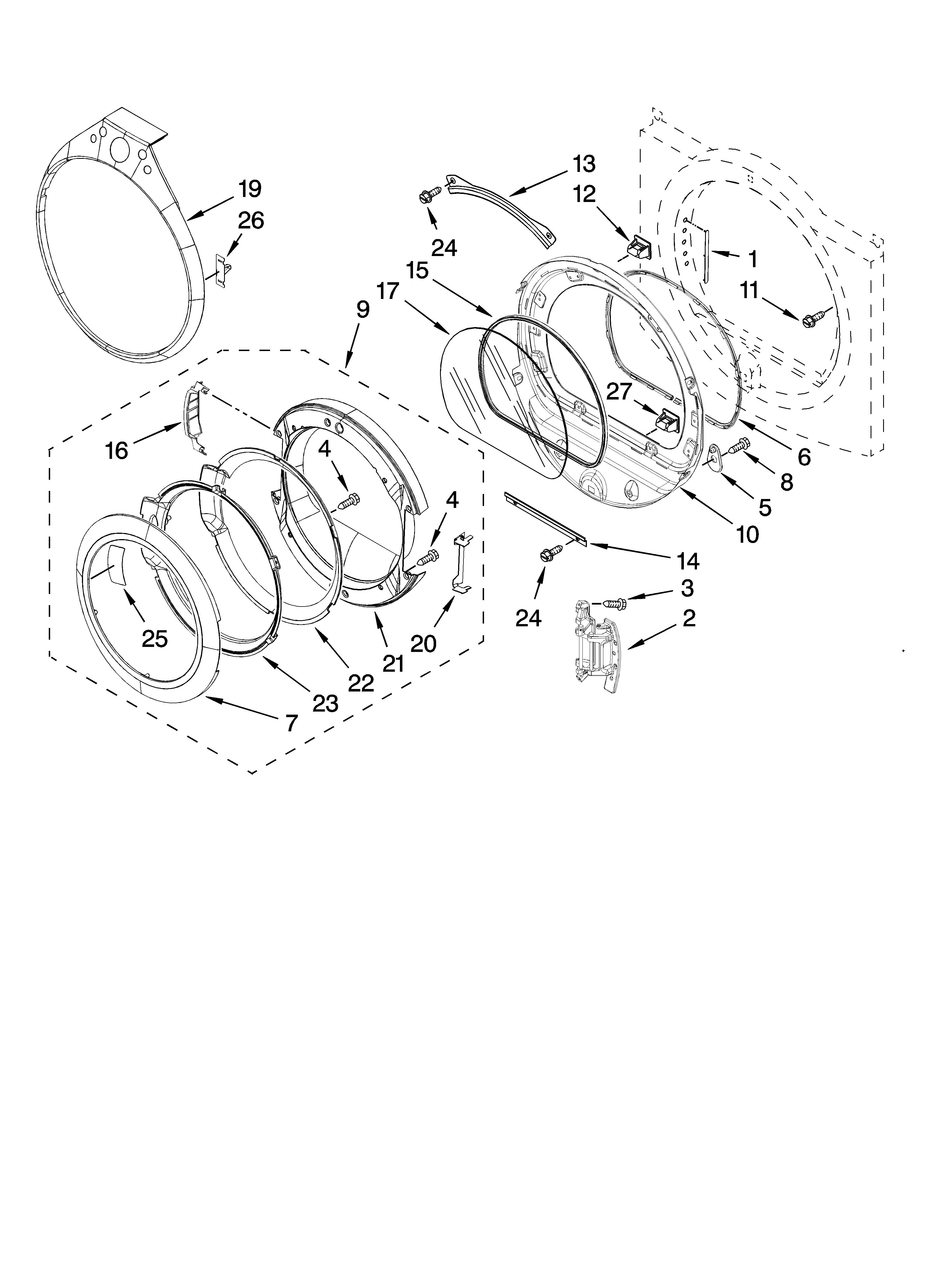 Door parts, optional parts (not included)