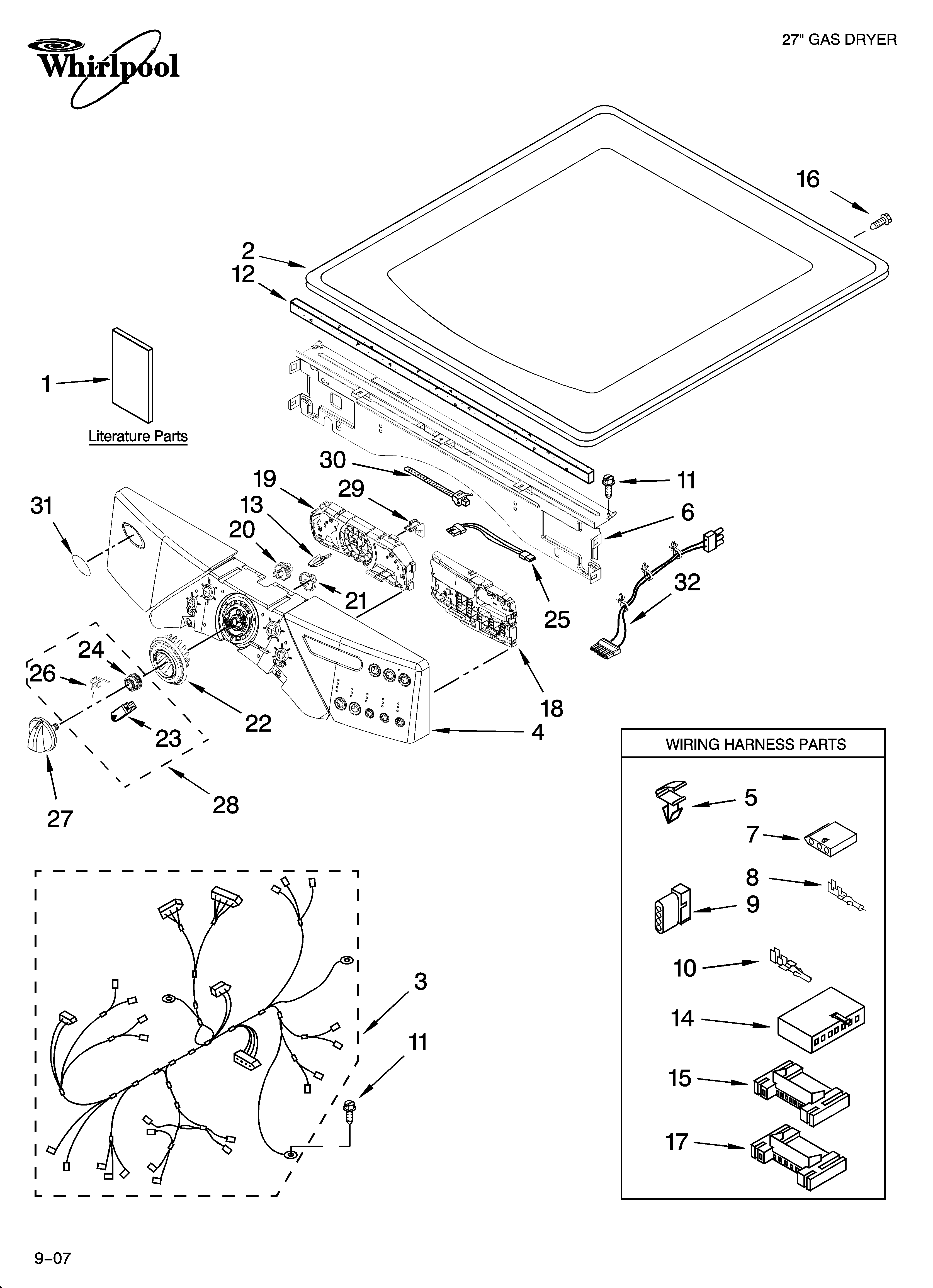 Top and console parts