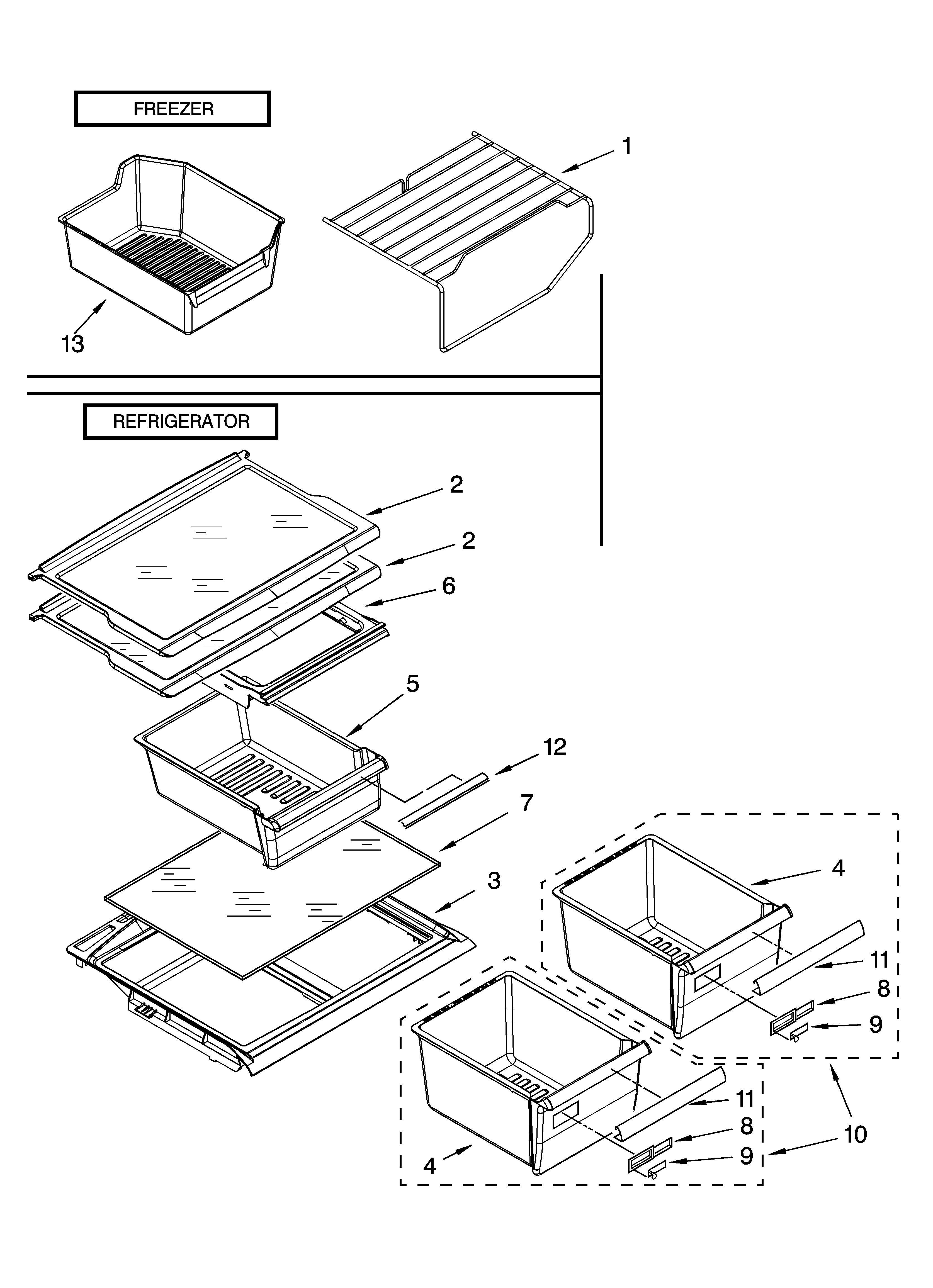 SHELF PARTS, OPTIONAL PARTS