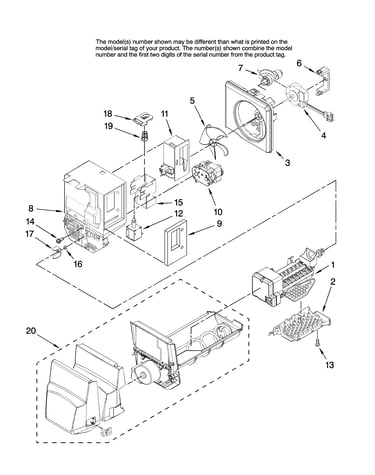 Motor and ice container parts