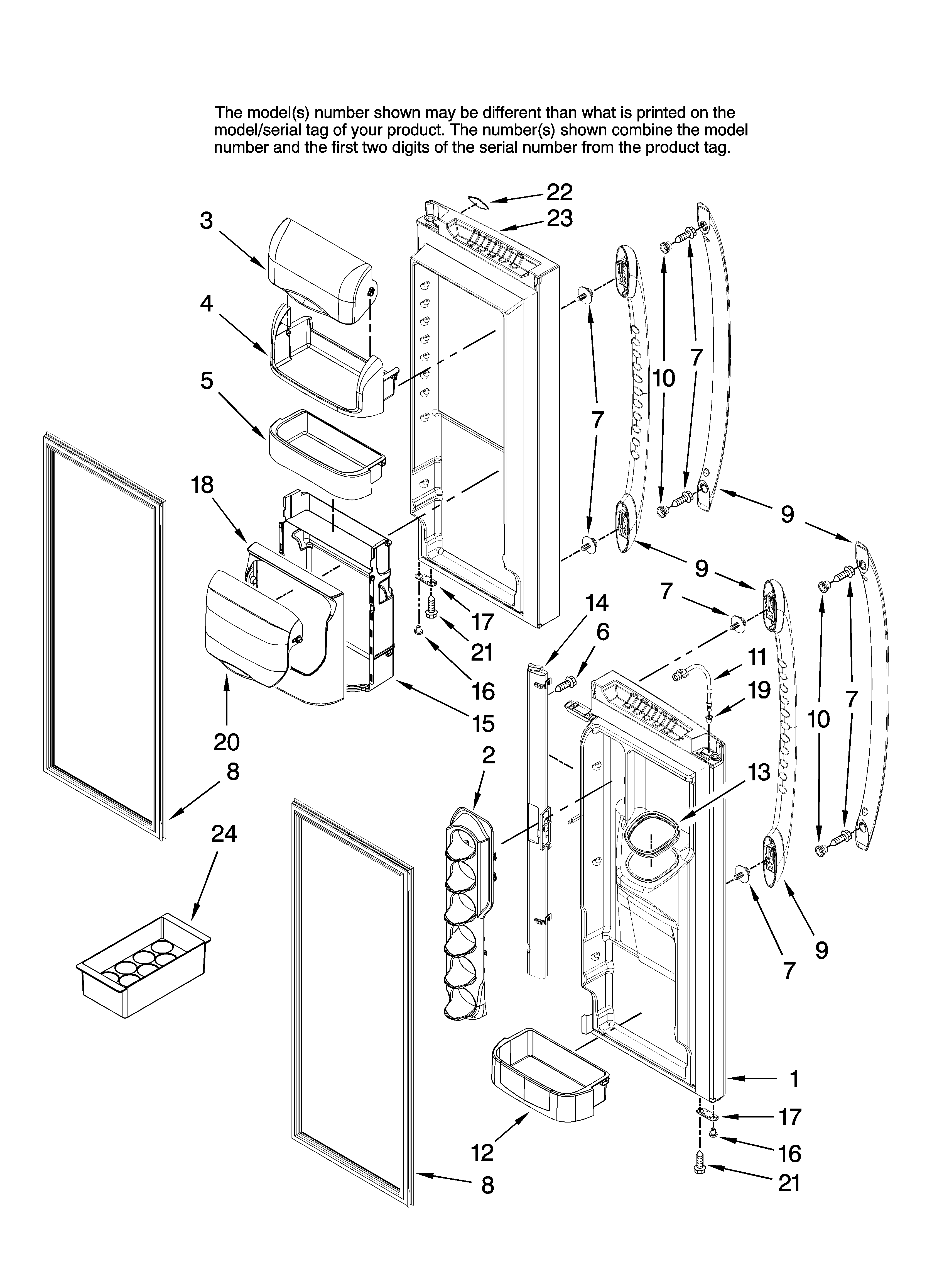 Refrigerator door parts