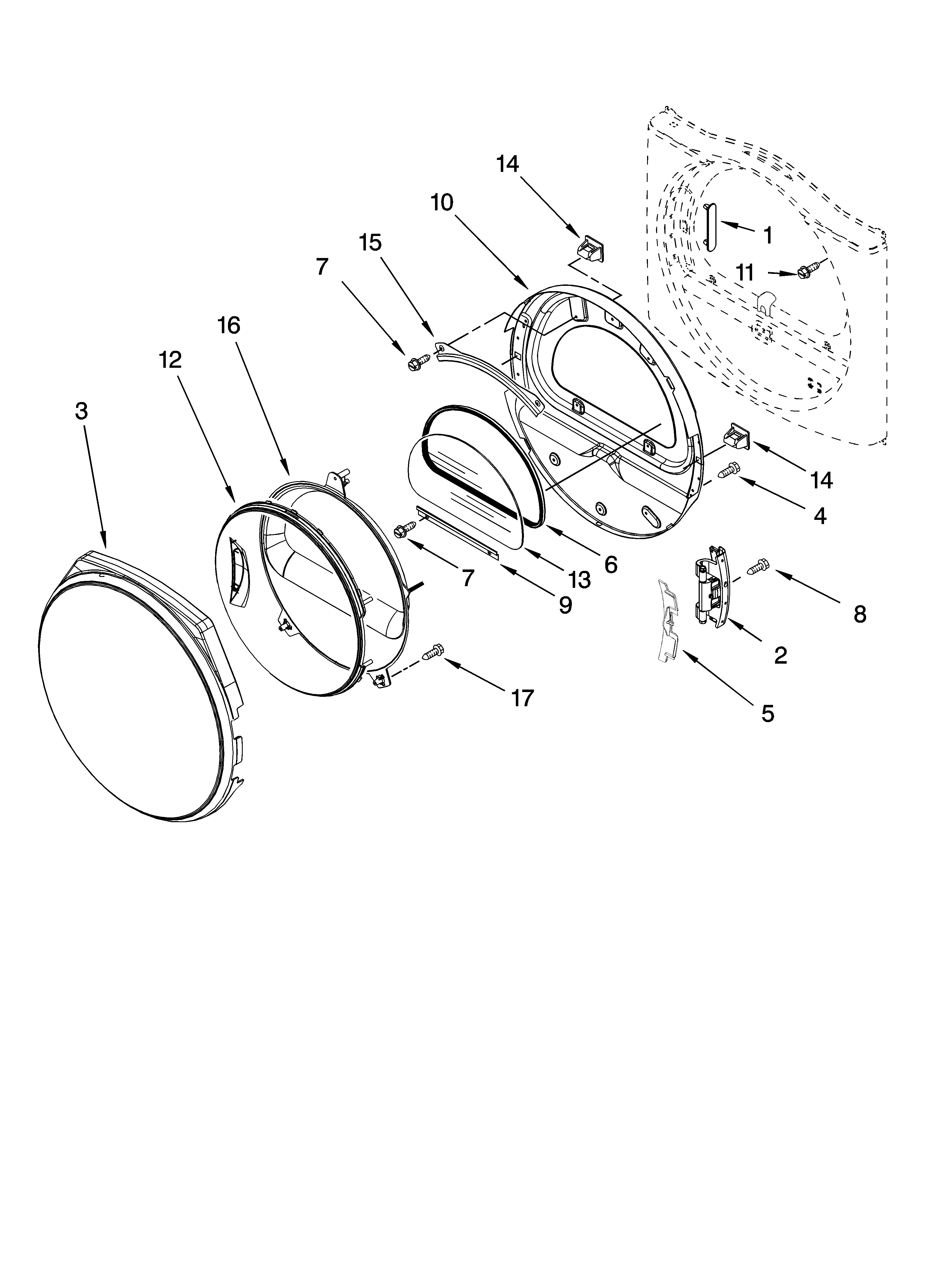 Door parts, optional parts (not included)