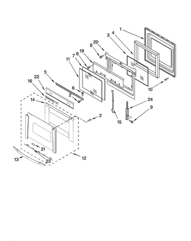 Oven door parts