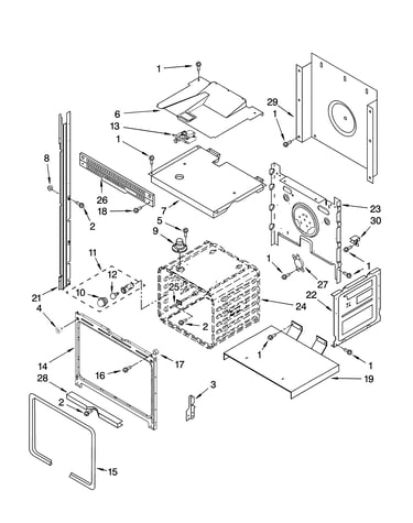 Upper oven parts