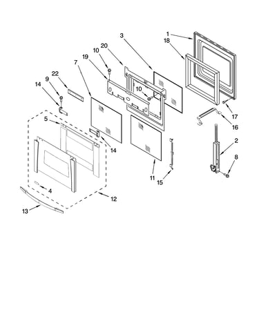 Oven door parts