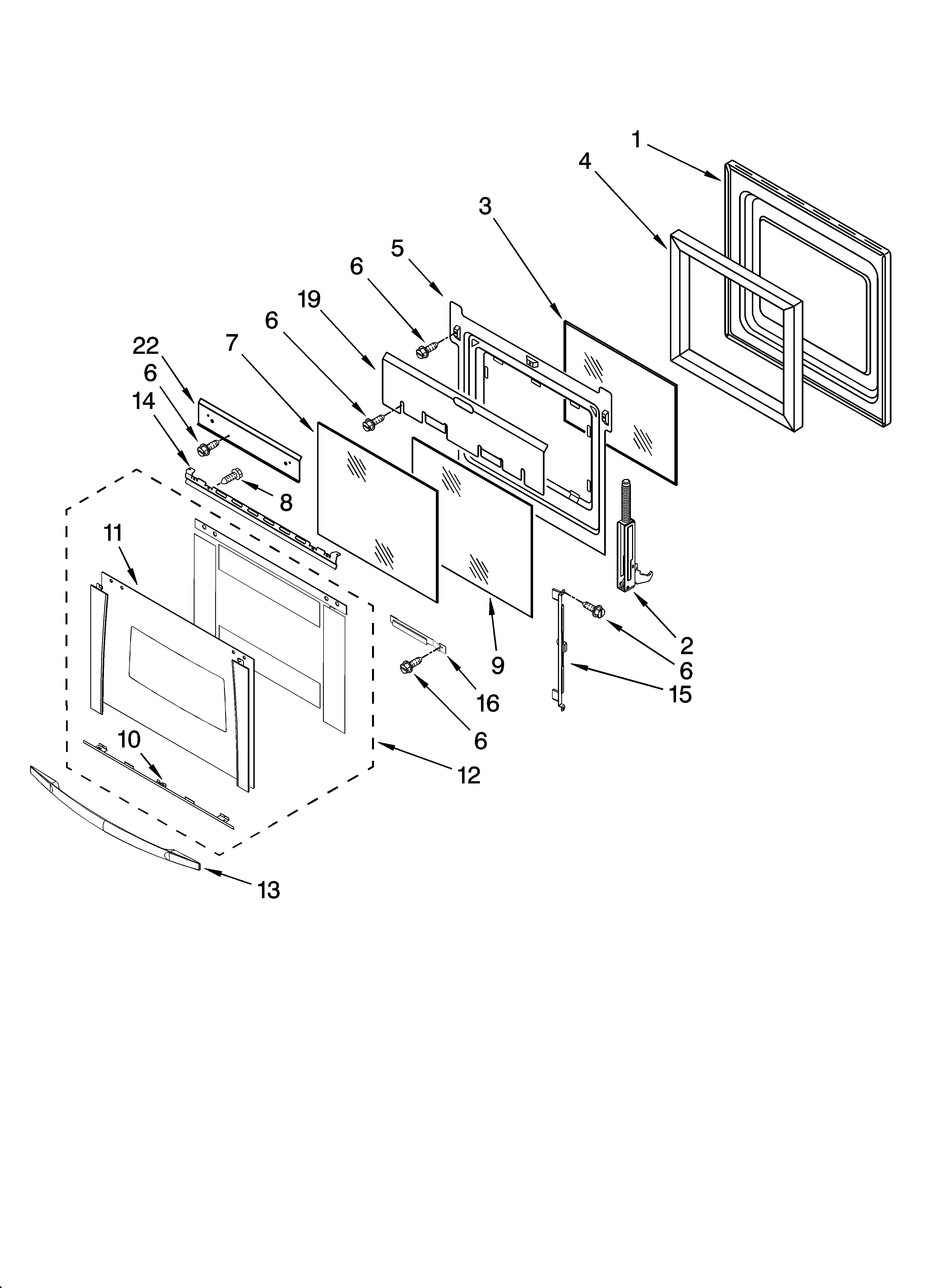 Oven door parts