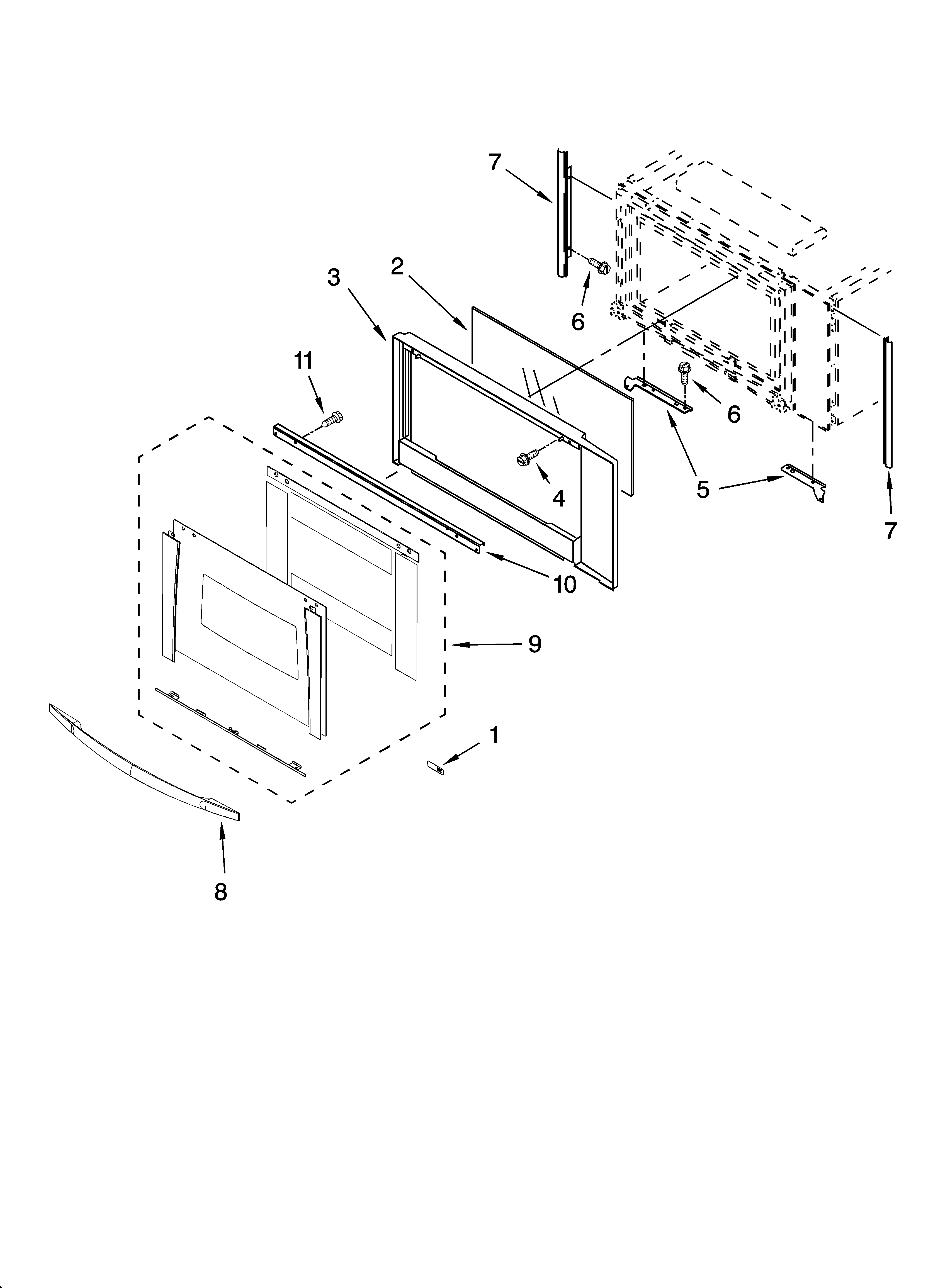 Microwave door parts