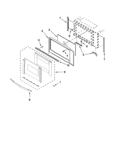 Microwave door parts