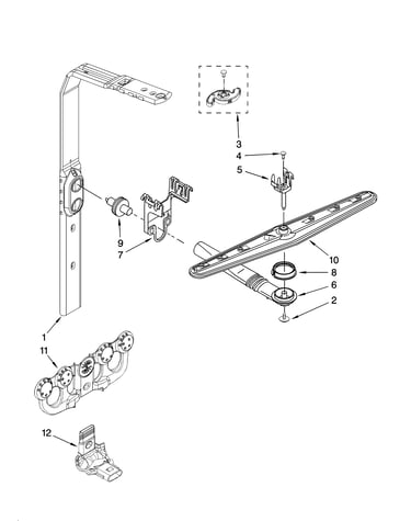 Upper wash and rinse parts