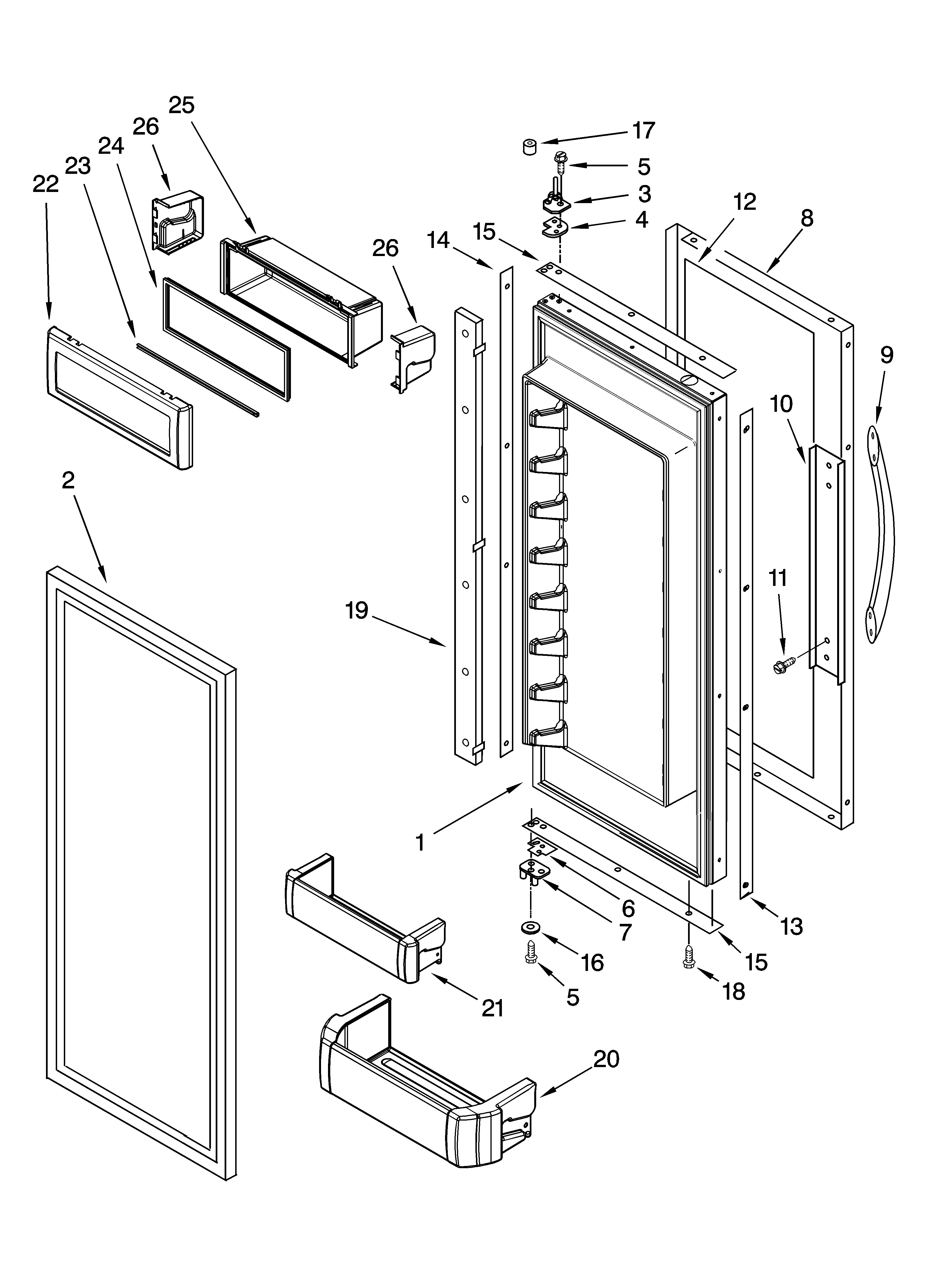 Refrigerator door parts