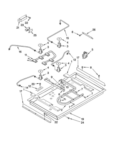 Burner box, gas valves, and switches, optional parts