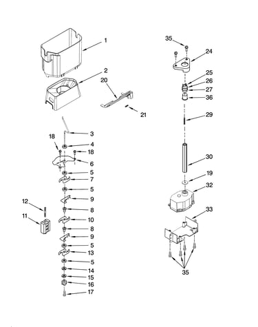 Motor and ice container parts