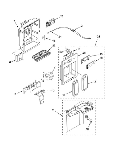Dispenser front parts