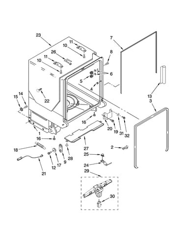 Tub and frame parts
