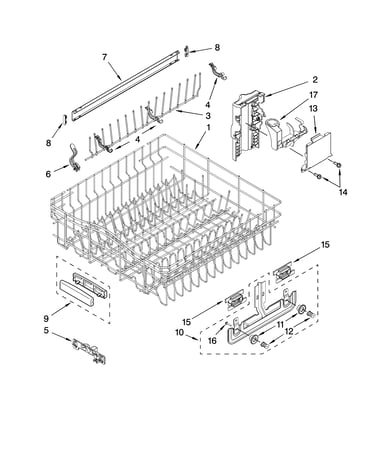 Upper rack and track parts