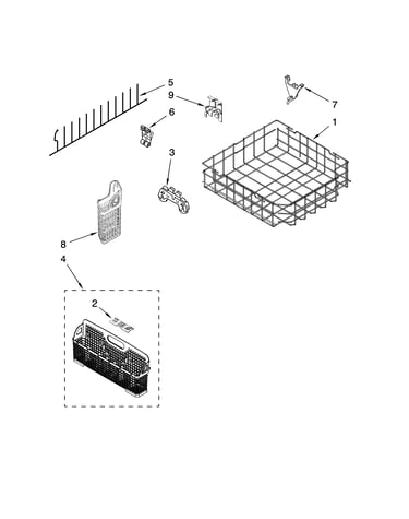 Lower rack parts, optional parts (not included)