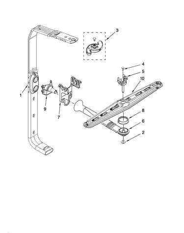 Upper wash and rinse parts