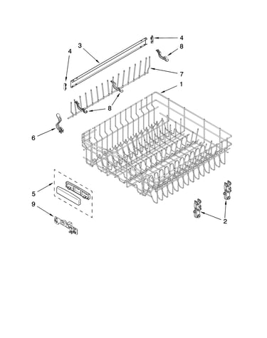 Upper rack and track parts