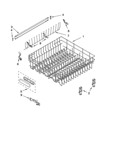 Upper rack and track parts