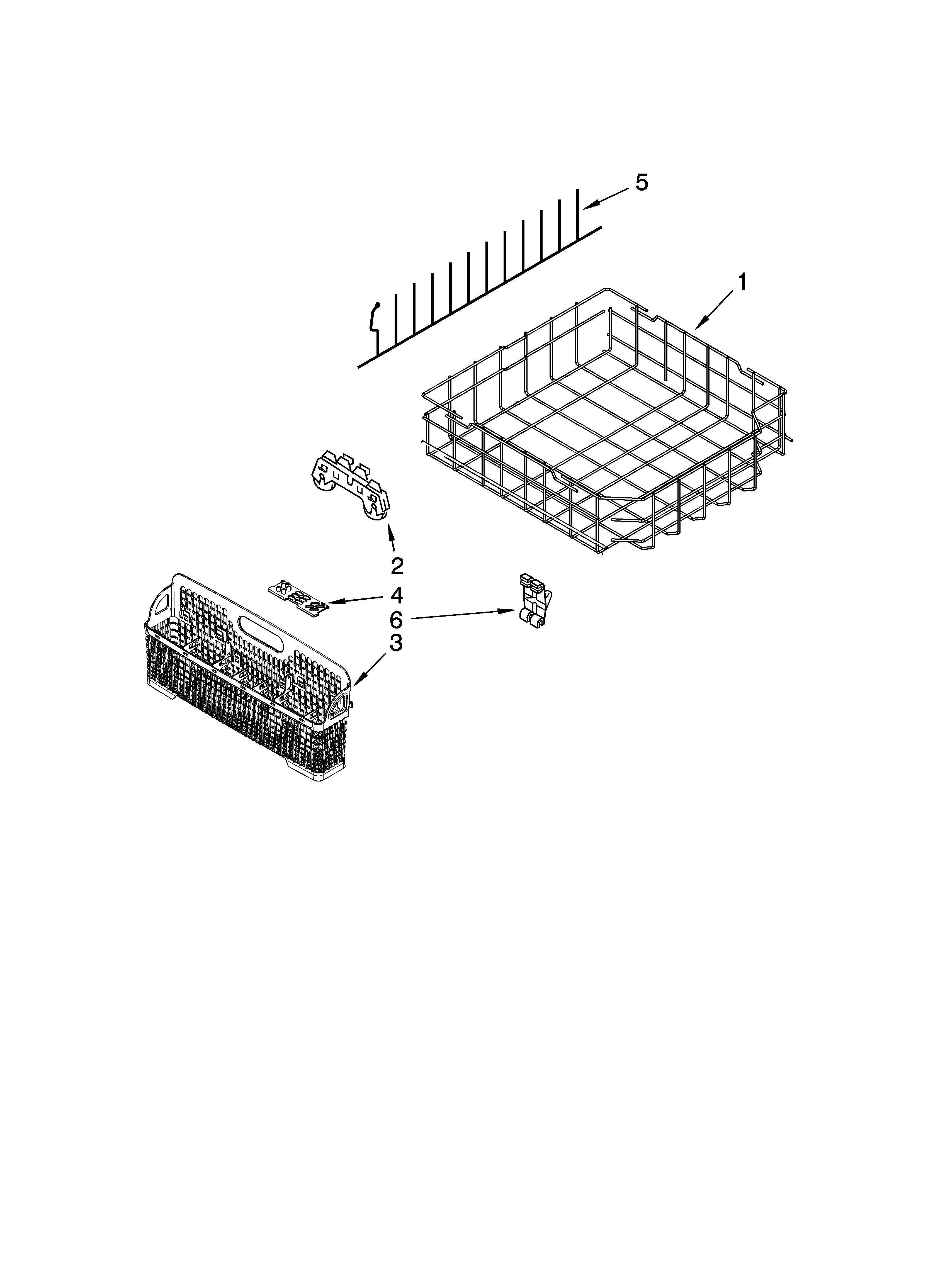 Lower rack parts, optional parts (not included)