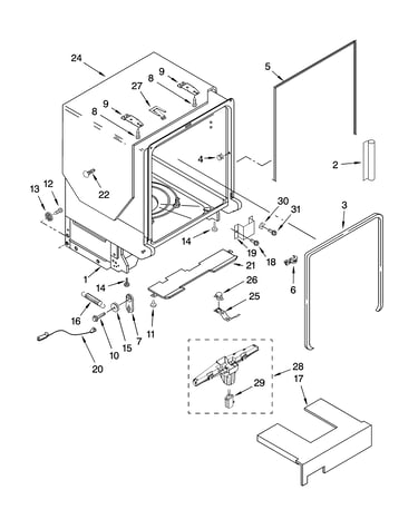 Tub and frame parts