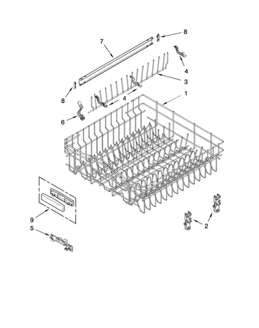 Upper rack and track parts