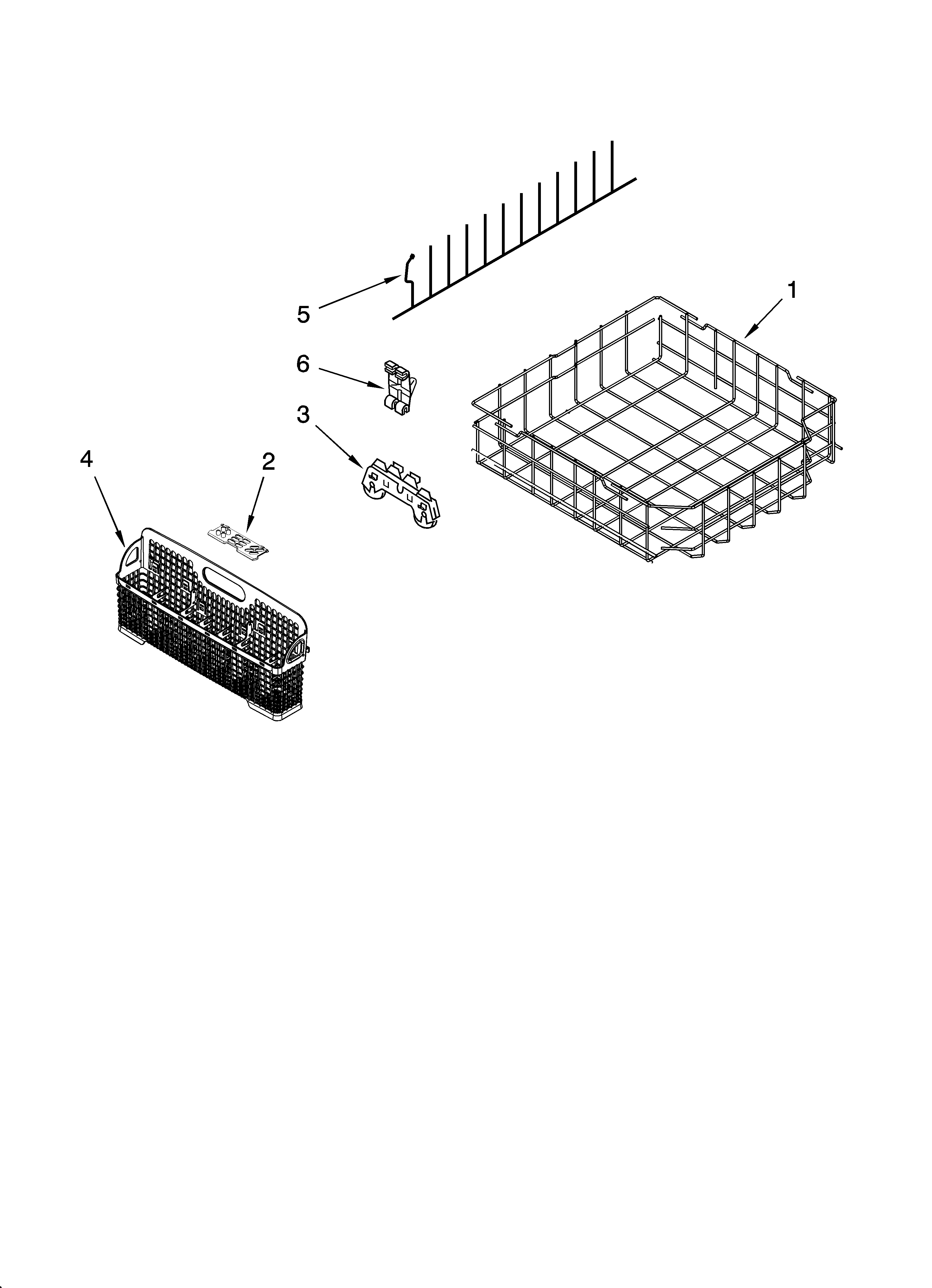 LOWER RACK PARTS, OPTIONAL PARTS (NOT INCLUDED)